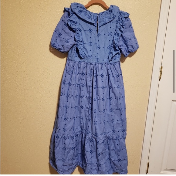 Zara Floral Embroidery Ruffle Dress Size Small - Picture 6 of 13